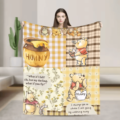Inspire Curations Winnie The Pooh Soft Flannel Fleece Throw Blanket 4 76x102cm