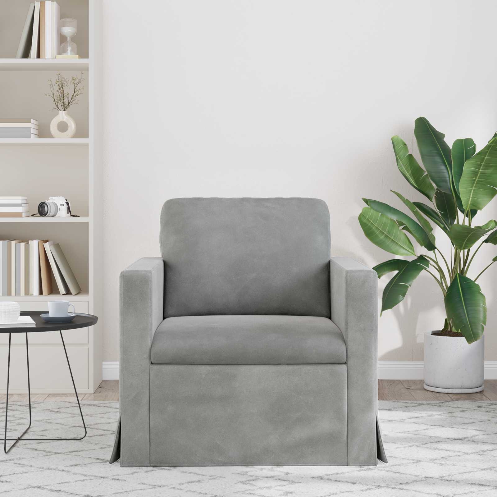vidaXL Canapé Gris clair 78 x 78 x 80 cm Velours