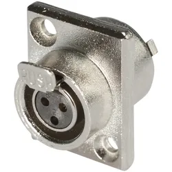 HICON Mini-XLR, 3-pol , Metall-, Löttechnik-Einbaubuchse, vergoldete(r) Kontakt(e), speziell, nickelfarben
