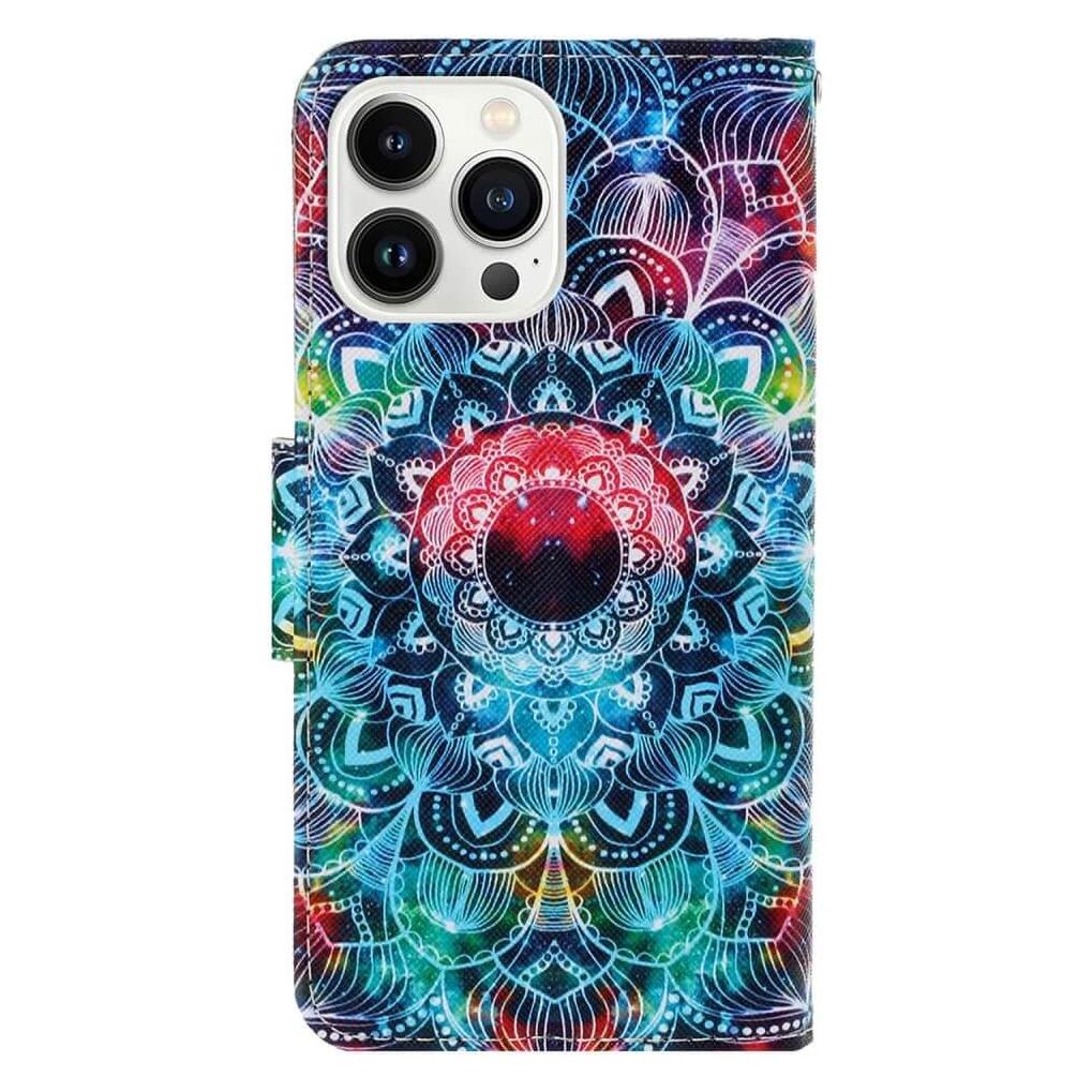 Cover-Discount iPhone 15 Pro - Leder Etui Hülle Mandala (Apple iPhone 15 Pro) (660149627P)