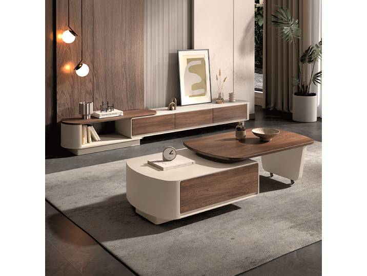 Luxe moderne Simple haut de gamme sensation, Style rétro, petit appartement CL nouvelle Table basse et meuble TV ensemble pour salon nordique