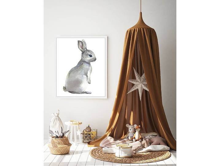 Tableau déco Watercolor Grey Rabbit 53 x 63cm Multicolore