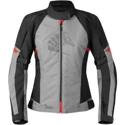 Germot Tara Damen Motorradjacke - hellgrau-schwarz-rot - 46D