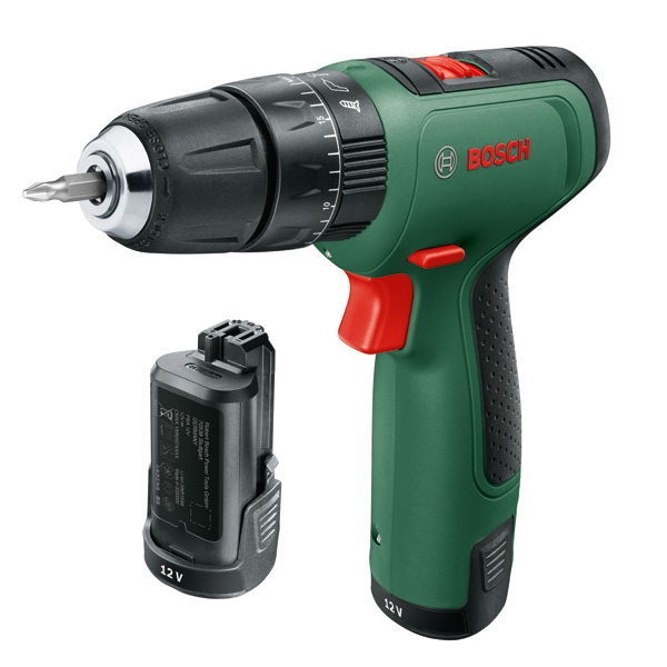 Bosch Akku-Bohrschrauber EasyImpact 1200, 2 x Akku PBA 12V 1.5Ah, Bohrer-Set, Tragekf. 06039D3105