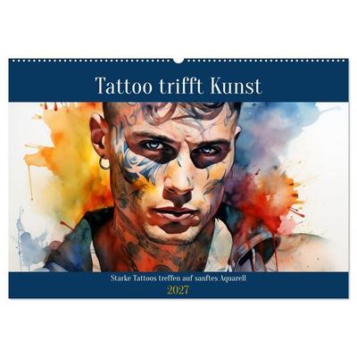 Tattoo trifft Kunst (Wandkalender 2027 DIN A2 quer), CALVENDO Monatskalender