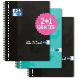 Oxford, Heft + Block, College Block A4+ Schwarz Aqua (A4+, Liniert)
