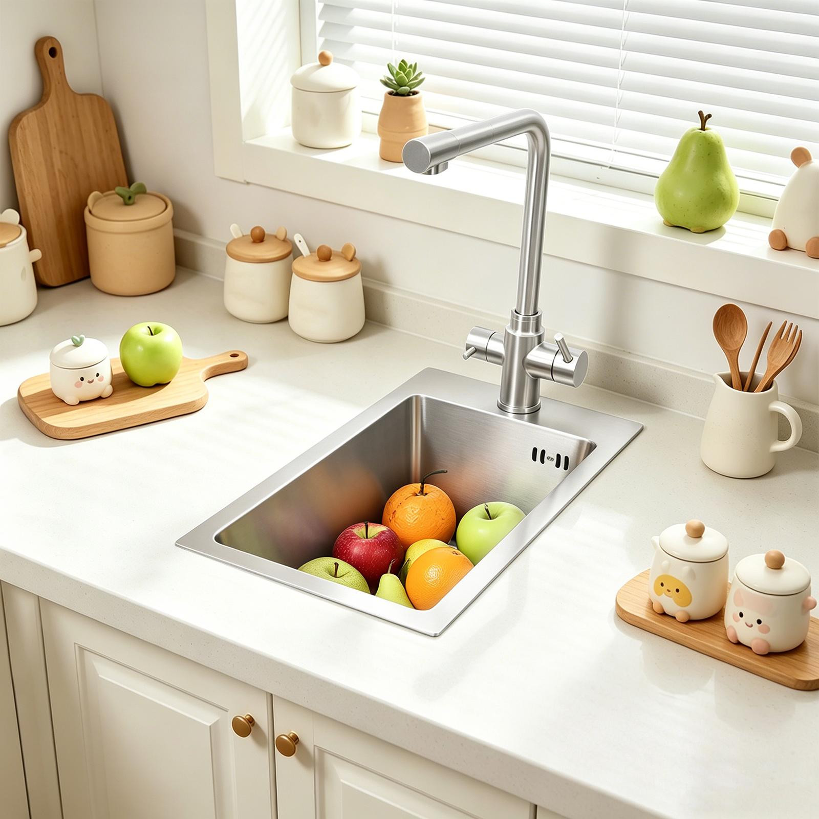 Easybuy Roestvrijstalen Keukenspoel, Enkele Inbouwspoelbak, 50 x 28 cm
