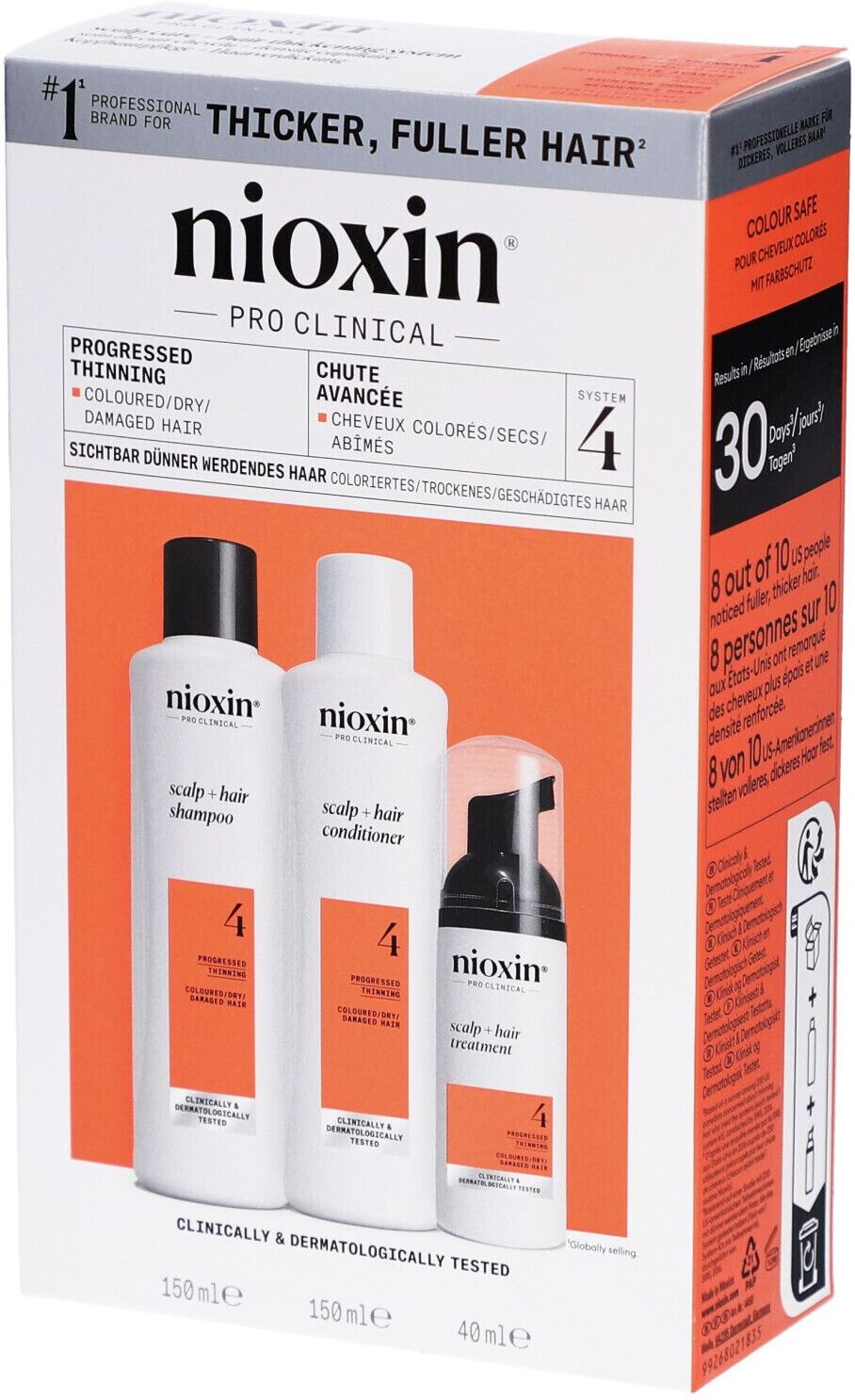 Nioxin System 4 Trial Kit for Colored Thinning Hair 150+150+40 ml Set