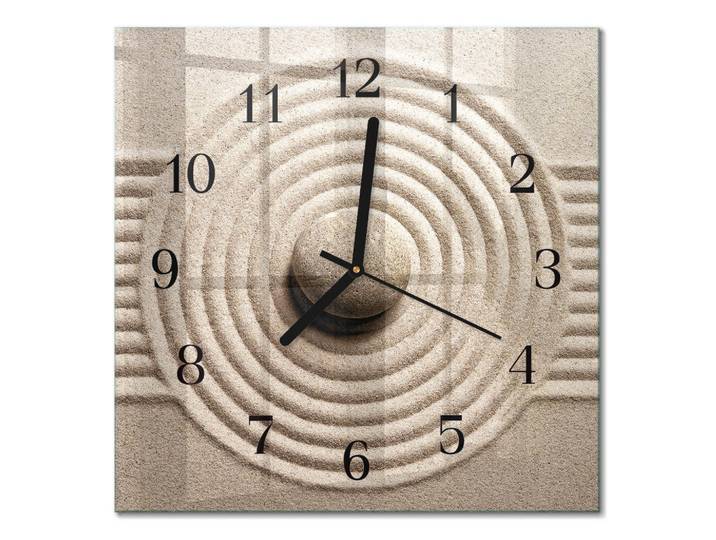 Tulup Wanduhr aus Glas 30x30 cm - Stein, Braun, Quadratisch, 30x30x0.4 cm, Dekoration, Uhren, Wanduhren