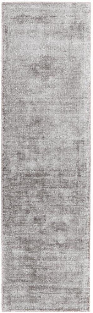 Wade Logan Nareg Plain Silky Rug Silver Runner 66 x 240cm
