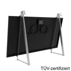 SunEnergyXT Solarmodulhalterung 3-in-1 (silber) für Balkonkraftwerk MSH-01A / MSH-02A - Balkon, Terasse, Flachdach - Für eckige Geländerstäbe / 8 Stück