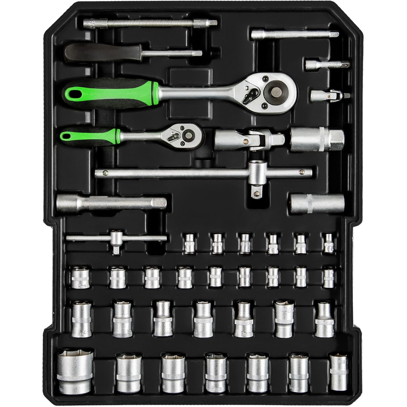 TecTake 1200-delige aluminium trolley-gereedschapskoffer - zwart