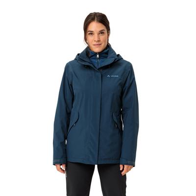 3-in-1-Funktionsjacke VAUDE "WOMEN'S ROSEMOOR 3IN1 JACKET II", Damen, Gr. 38, blau (schwarz sea), Obermaterial: 100% Polyester. Futter: 100% Polyester, normal, Jacken, wasserdicht, winddicht, atmungsaktiv