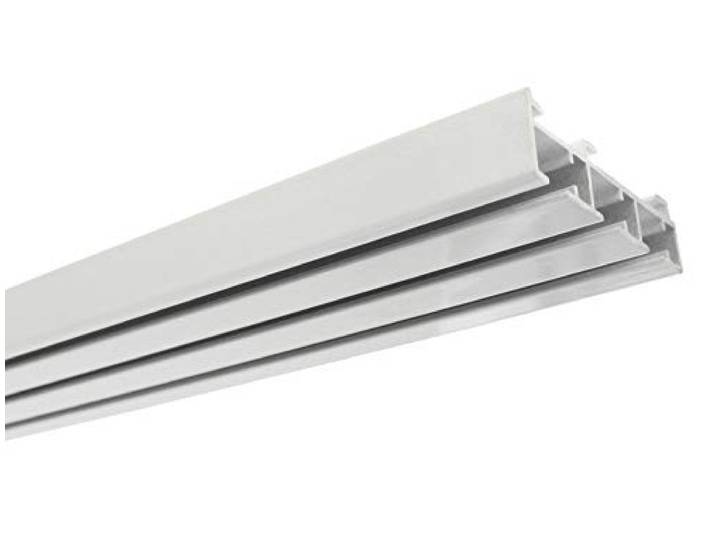 Gardinia Paneelgordijnrail, 3 rails, wand- of plafondmontage, aluminium, 160 cm, wit