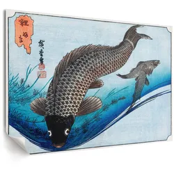 POSTER - 84x59 cm (A1) - Utagawa Hiroshige - Karpfen und Karauschen