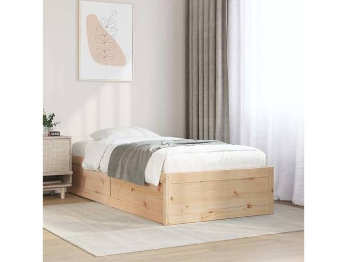 YUOTYRKTEJRSG Massives Kiefernholz Modernes Design Stabil 90x190 cm Braun Massivholzbett ohne Matratze 90x190 cm Kiefernholz Bettgestell Stabil Modernes Design Lattenrost Schlafzimmer Möbel