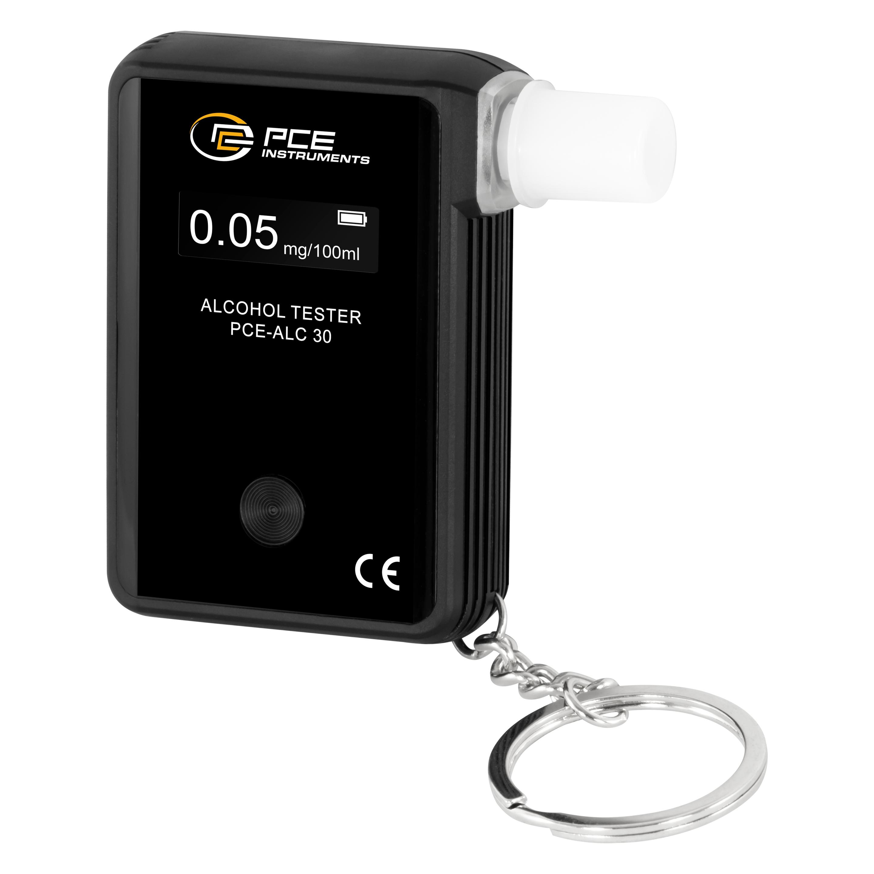 PCE Instruments PCE-ALC 30 Alkoholtester 0 bis 2 mg/ml Alarm, inkl. Display, Ve (PCE-ALC 30)
