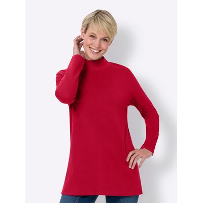 Longshirt CLASSIC BASICS "Longshirt", Damen, Gr. 52, rot, 100% Baumwolle, unifarben, Shirts Longshirt