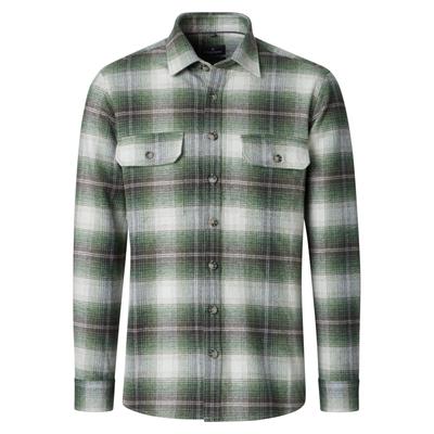 Hemdjacke CASAMODA "CASAMODA Hemdjacke kariert", Herren, Gr. M, grün, 100% Baumwolle, Jacken