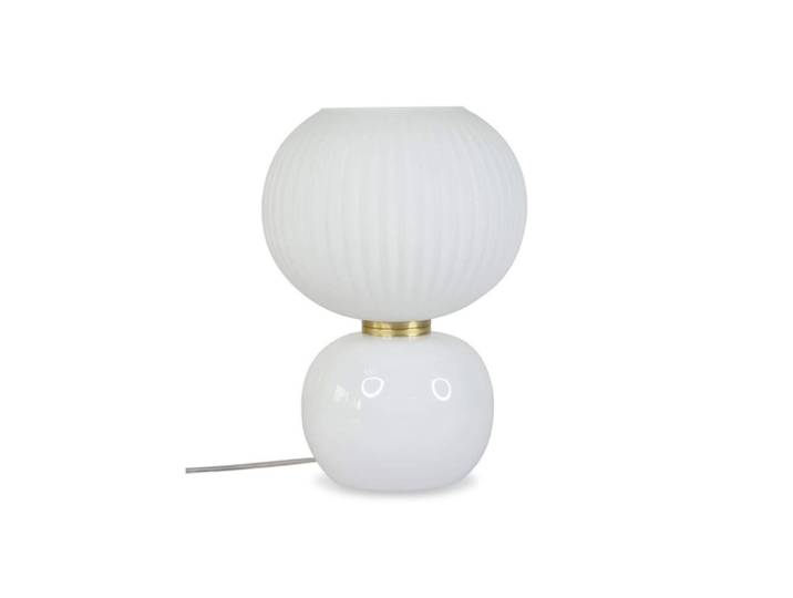 Lampe de chevet en verre blanc