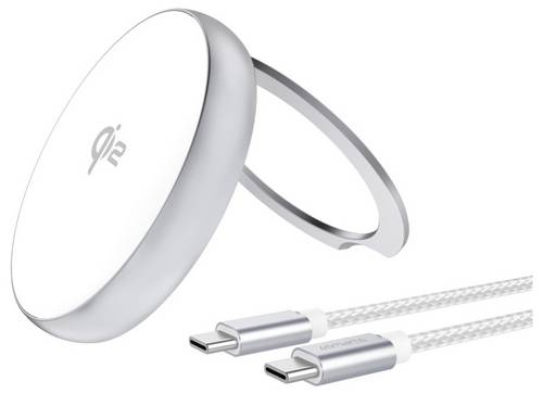 4Smarts Qi2 Charger Kickstand, Silber/ W