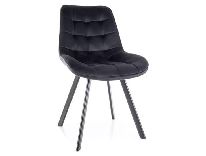 Chaise - Meubles&Design - Chaise en velours noir pivotante et métal noir mat avec assise matelassée LOUPI