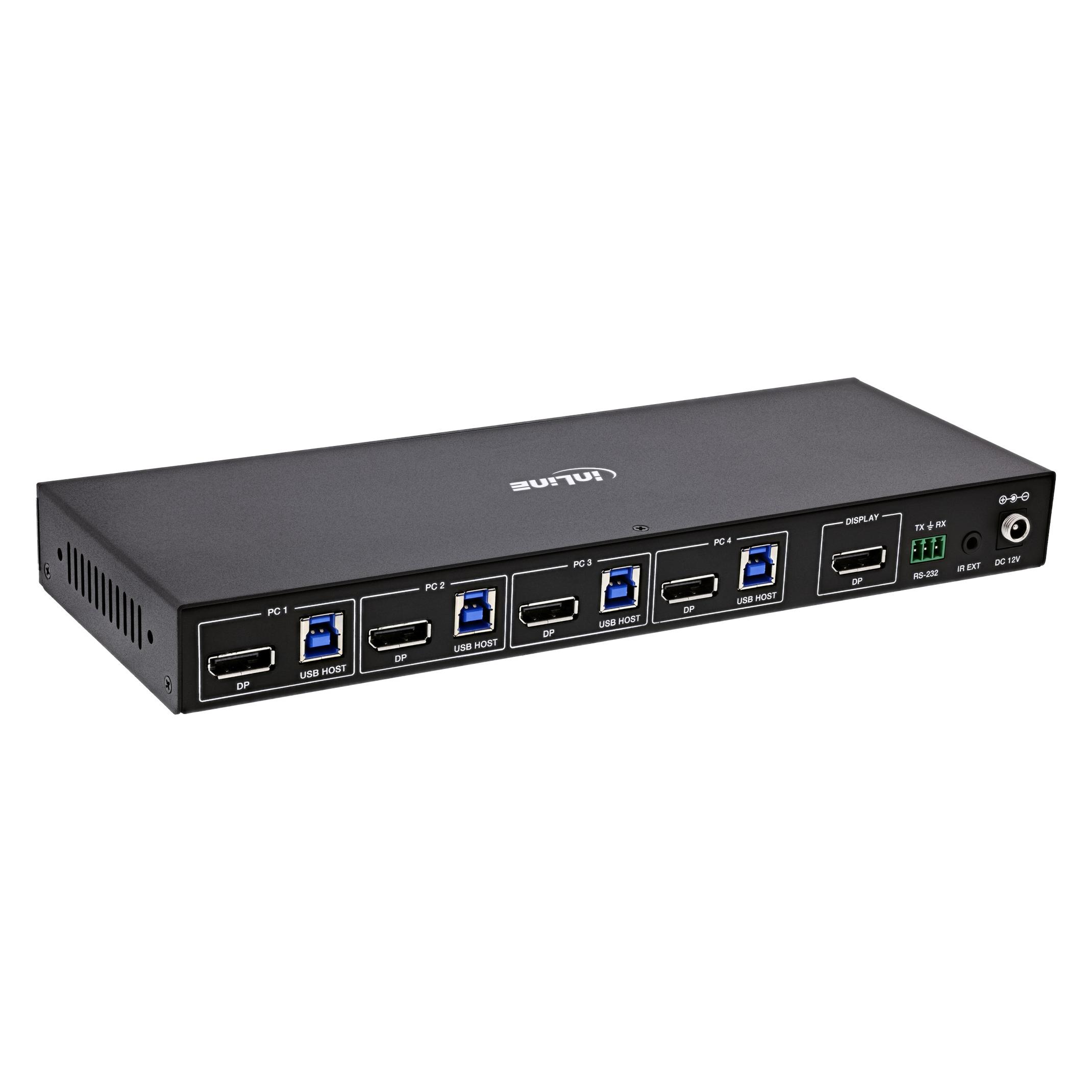 Aten Przełącznik Altusen InLine KVM Switch, 4x1, DP 4K/60Hz, USB 3.2 Hub (57885J)