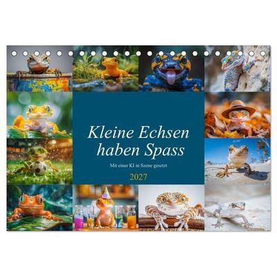 Kleine Echsen haben Spass (Tischkalender 2027 DIN A5 quer), CALVENDO Monatskalender