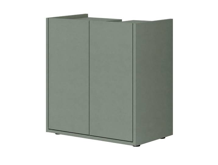 Mid.you Waschbeckenunterschrank Tito, Schilfgrün, Kunststoff, 1 Fächer, 60x62x35 cm, stehend, Badezimmer, Badmöbel, Waschbeckenunterschränke