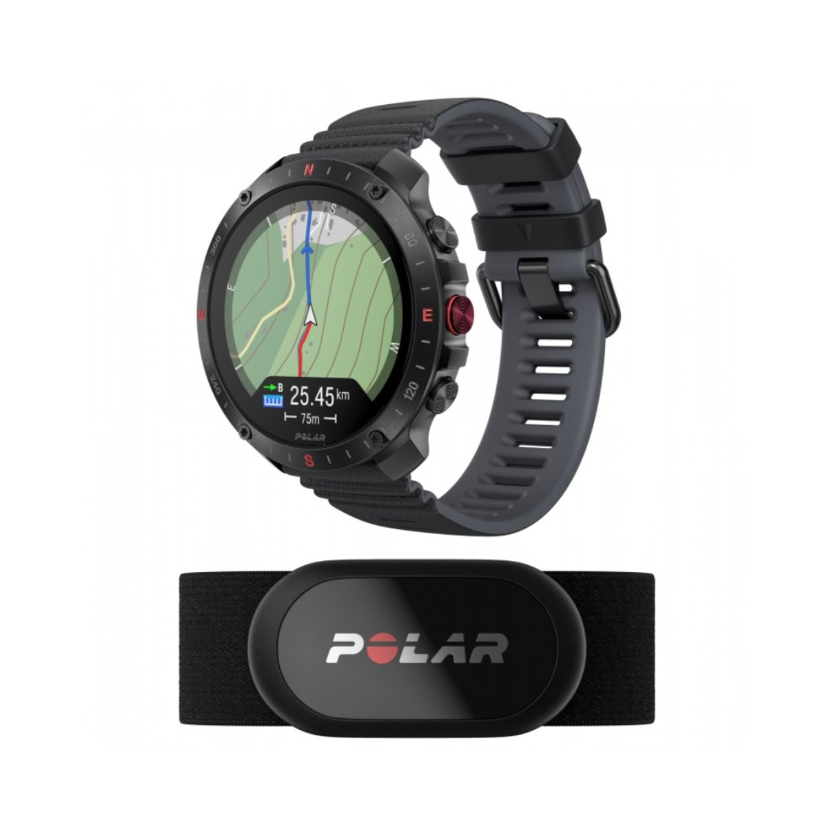 Relógio Polar Grit X2 Pro Preto + Sensor de Frequência Cardíaca Polar H10 Unisex