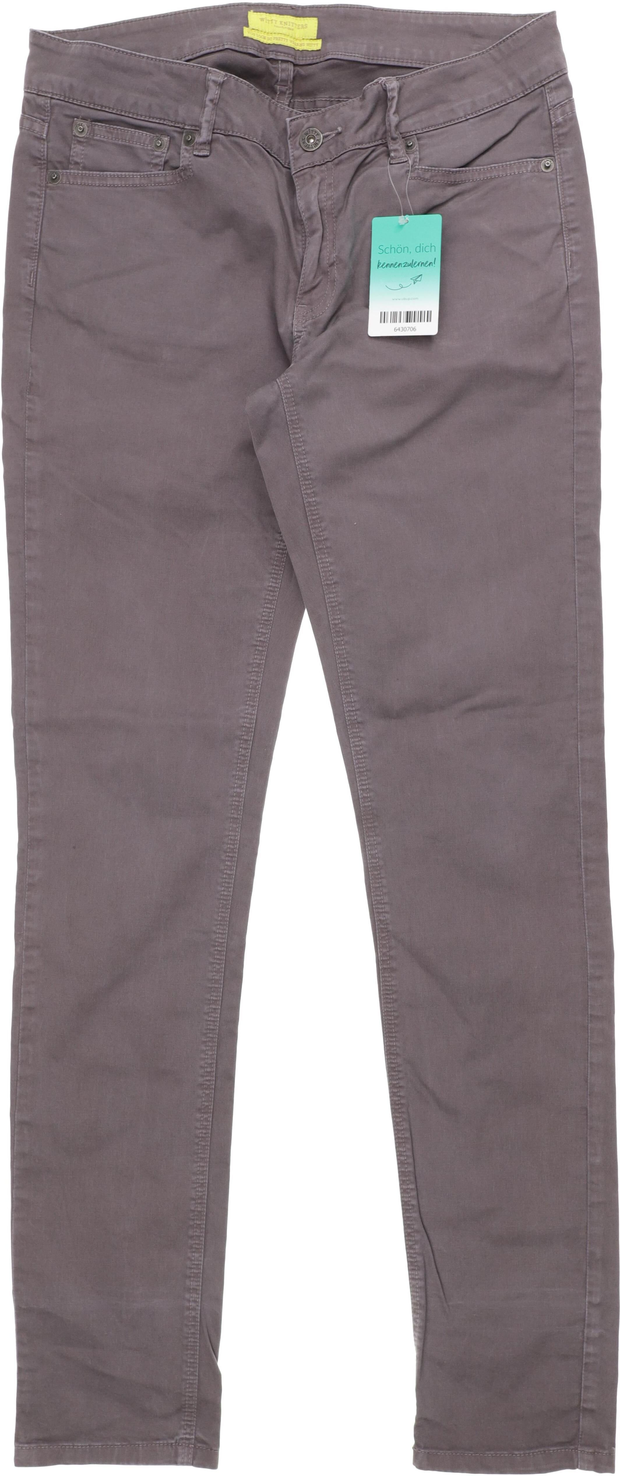 Witty Knitters Damen Jeans, Grau, Gr. W28, Baumwolle / Elasthan - Second Hand