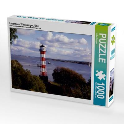 CALVENDO Puzzle Leuchtturm Wittenbergen, Elbe | 1000 Teile Lege-Größe 64x48cm Foto-Puzzle für glückliche Stunden