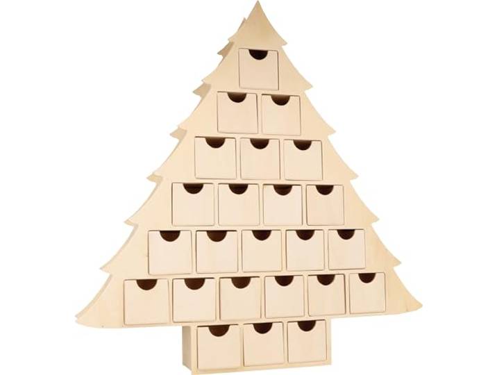 Adventskalender - dennenboom - 45 x 43,5 x 6,5 cm