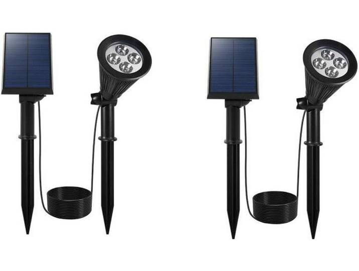 Projecteur solaire 2 en 1 à planter ou à fixer - LUMISKY - SPIKY AWAY L34 - H42 cm - LED blanche