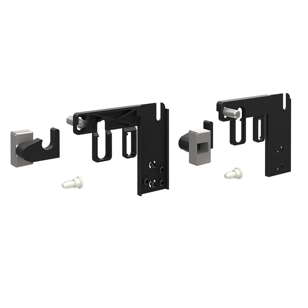 Hettich Büromöbel-Schlossanbindung, Stop Control Systema Top 2000, links/rechts, schwarz 9078663