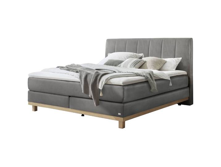 Hasena Boxspringbett Estela stahl Stoff 140 x 200 cm - Boxspringbett