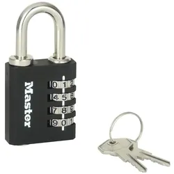 MASTER LOCK Zahlenschloss Zinc 40mm Sicherheitsnotschlüssel