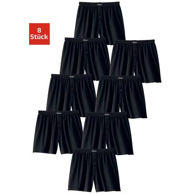 Weiter Boxer LE JOGGER, Herren, Gr. 7, 8 Stk., Jersey, schwarz, Jersey, Obermaterial: 100% Baumwolle, unifarben, bequem, Unterhosen, aus angenehm weicher Baumwoll-Qualität