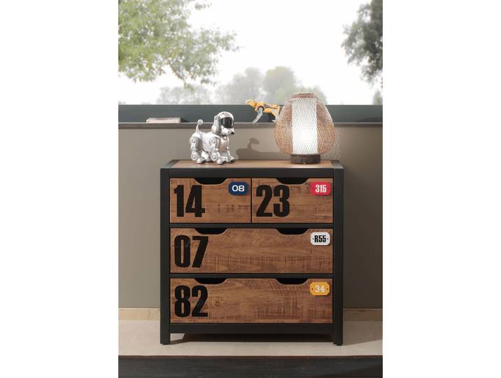 Schubkastenkommode VIPACK Alex , beige (natur), B:86cm H:83cm T:42cm, Sideboards, Schubkastenkommode, aus teilmassiver Kiefer und MDF