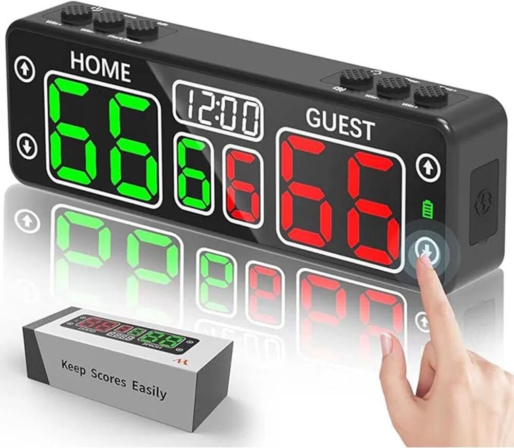INF 10-stelliger Touch-Punktezähler - Tragbarer Countdown-Timer für Sport & Spiele Grün