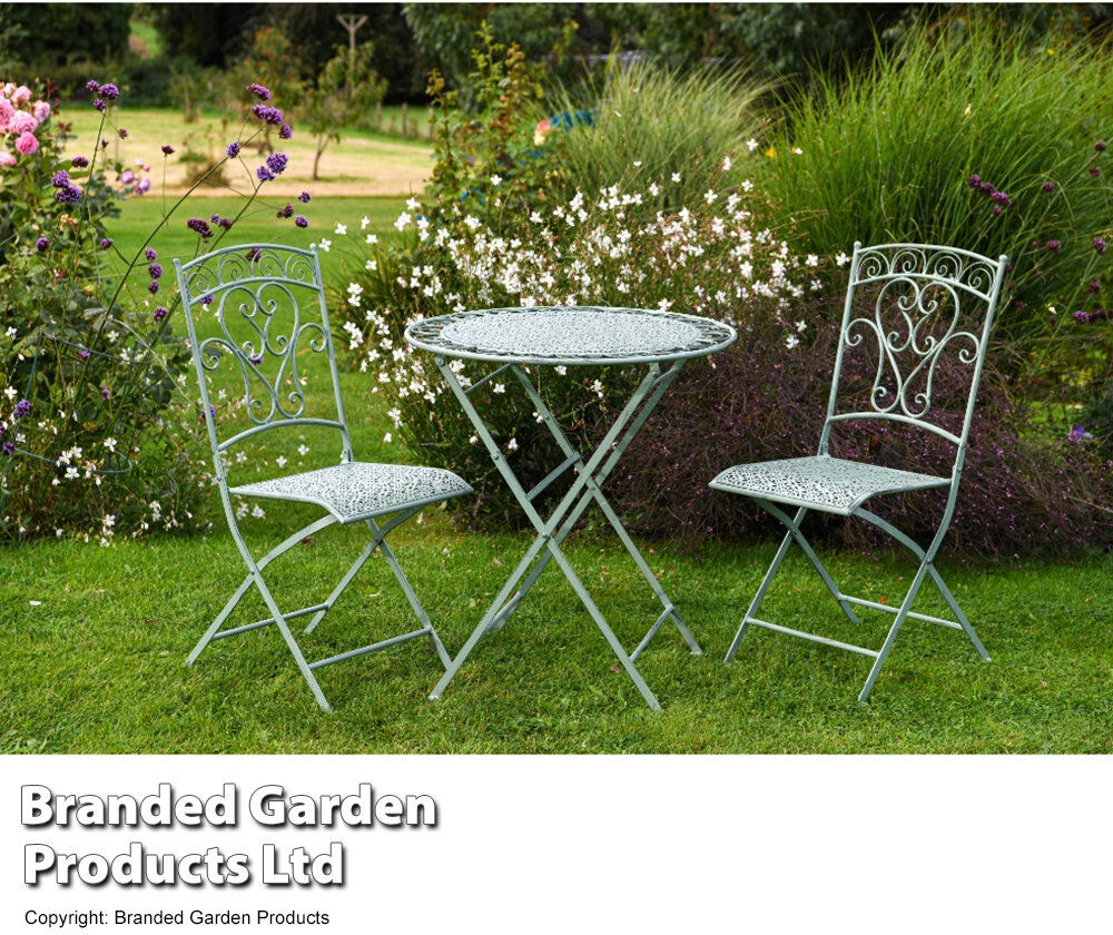 Astoria Grand Drewes 2 Person Outdoor Bistro Table and Chair Set Green 2