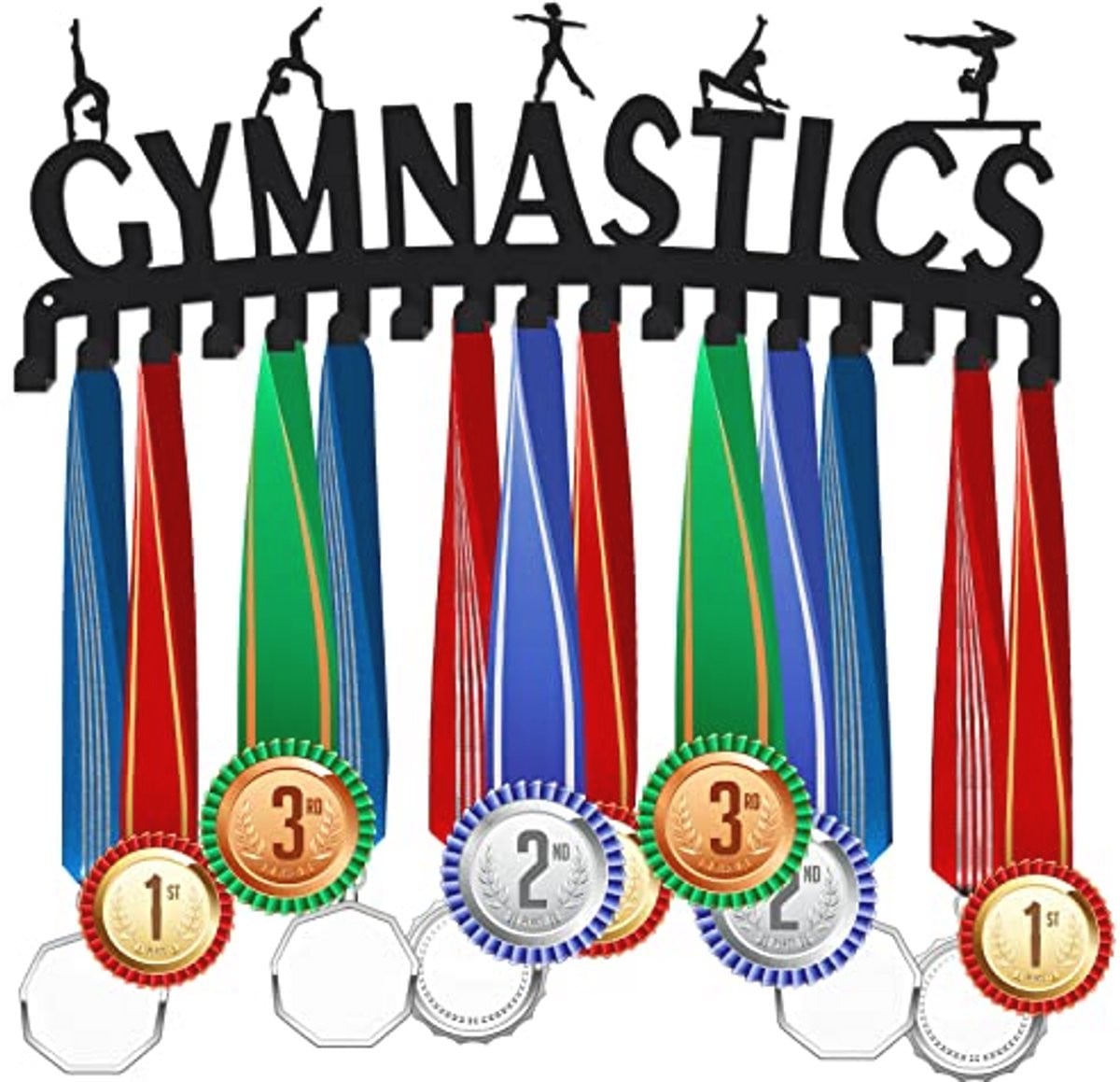 Gymnastiek Medaille Hanger - Wandmontage Medaille Display met 17 Haken voor 60+ Medailles
