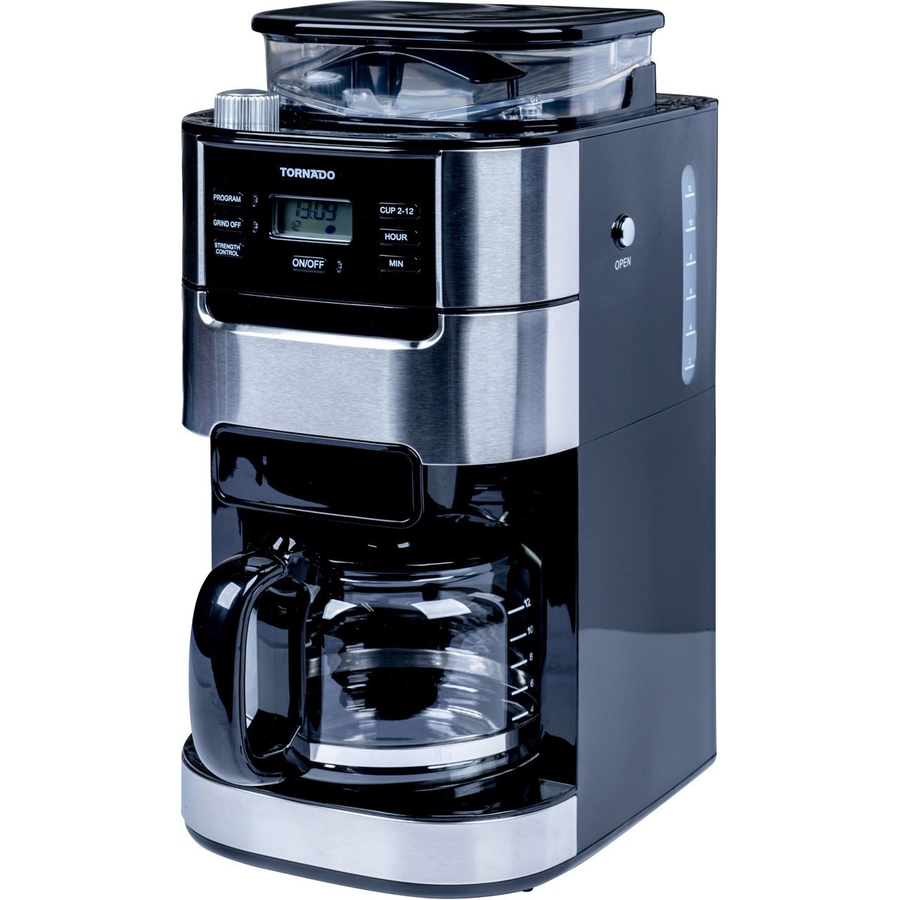 Tornado Filterkaffeemaschine TCM-1025A-GS Edelstahl und Schwarz