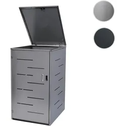 XL 1er-/2er-Mülltonnenverkleidung HWC-E83, Mülltonnenbox, erweiterbar 116x71x98cm ~ Edelstahl 35kg