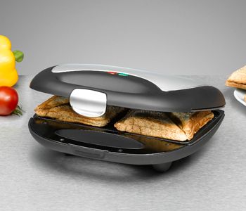 Rommelsbacher ST710 Sandwichmaker 700 W für 2 Sandwiches (Schwarz, Silber) ST 710
