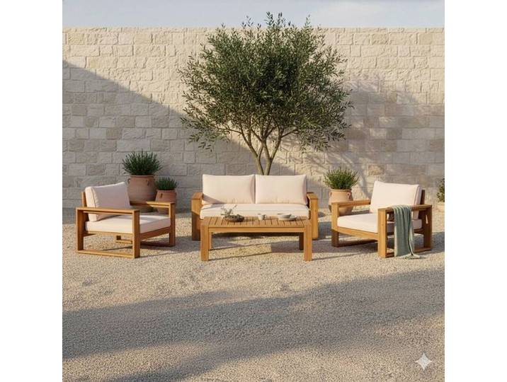 OUTLIV. Santa Cruz Loungeset inkl. Loungetisch Akazie/Polyester
