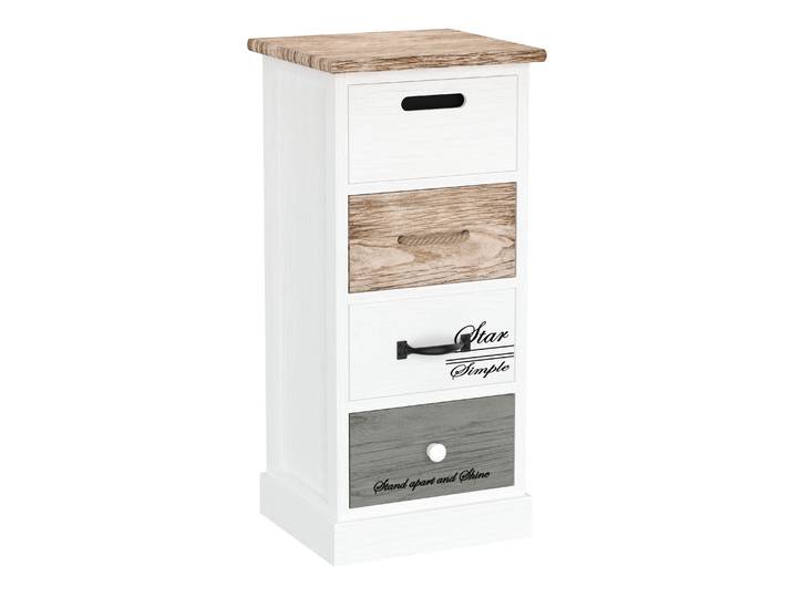 Kommode HALDEN 4 Schubladen 28 x 63 x 27 cm weiss/natur