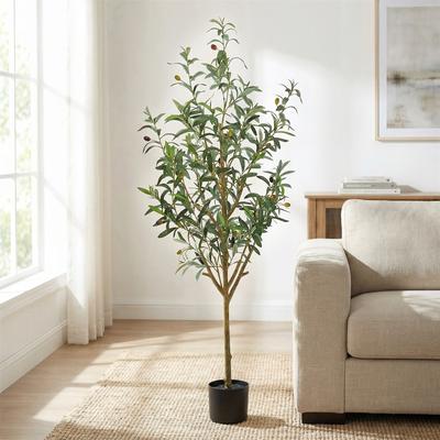 YVANLA Artificial Olive Tree with Lifelike Fruits Fake Olive Plant Potted