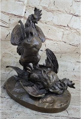 Bronzhaus Two Roosters Bronze Figurine Art Deco Vienna Sculpture Farm Animal Art Deco