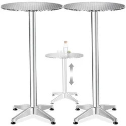 tectake® Aluminium-Bistrotisch, wetterfest, Zementsockel, Belastbarkeit 60 kg, höhenverstellbare Kunststofffüße